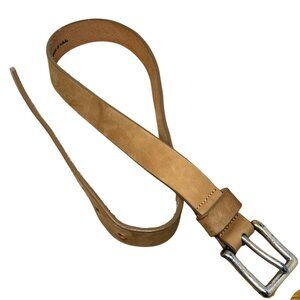 Vintage Billy Betts of California Tan Leather Belt 32 Brass Buckle Made in USA